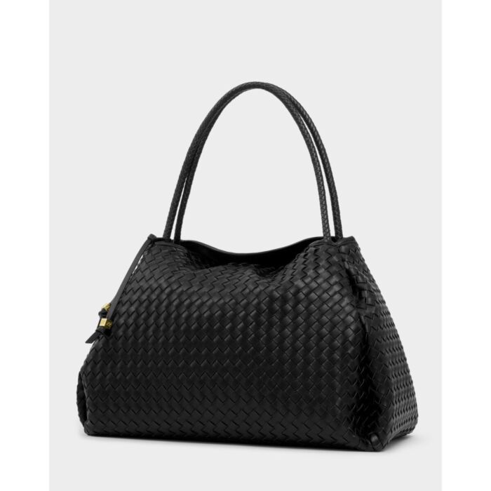 Katie Loxton Nova Hand Woven Large Shoulder Bag - Black